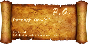 Parragh Orbó névjegykártya